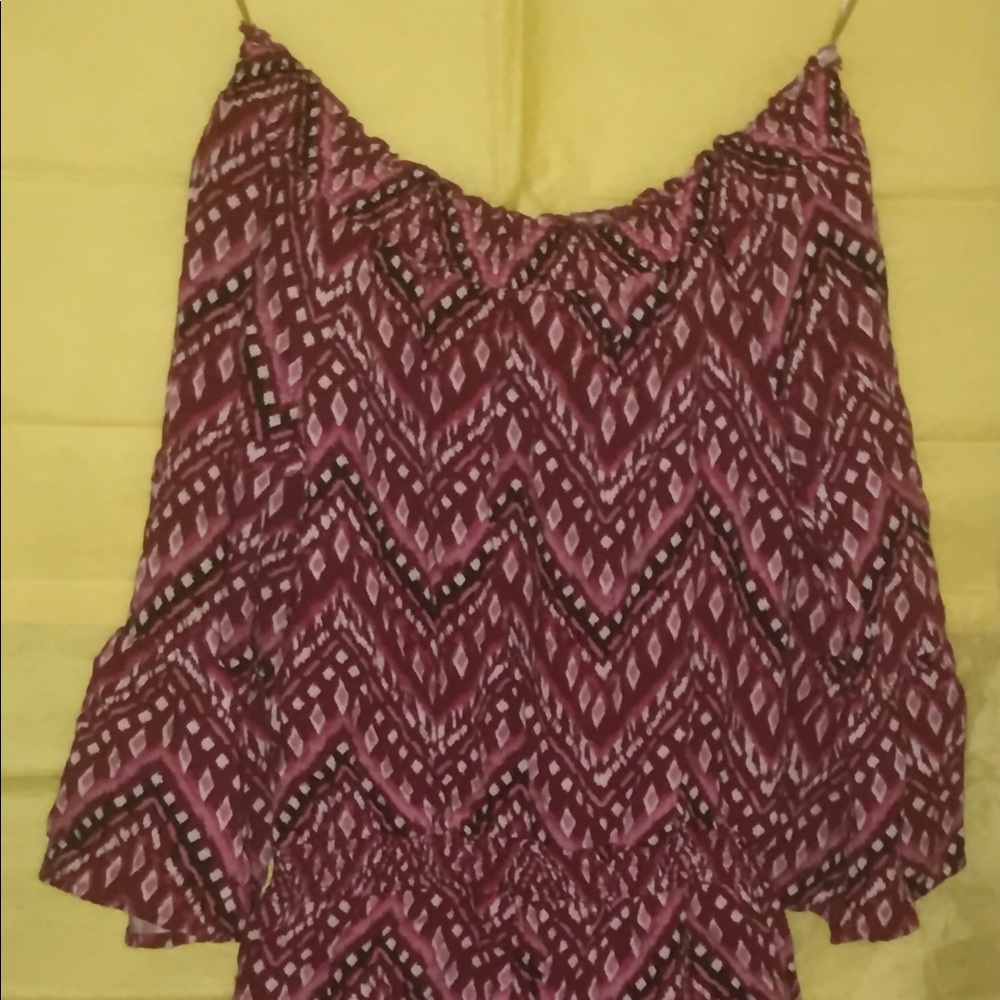 pink off the shoulder romper